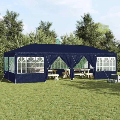 Zdjęcie produktu dla vidaXL Namiot imprezowy niebiesko-biały 800 x 400 x 266 cm poliester i stal