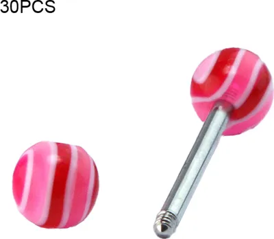 Produktbild von 30 Stück mehrfarbige Zungenringe Barbell Piercing-Schmuck aus 316L Chirurgenstahl