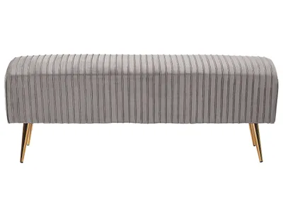 Obrázek produktu pro BELIANI lavice Čalouněná šedá sametová se zlatými kovovými nohami 118 cm. glamour