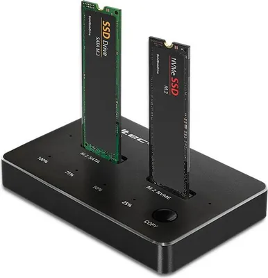 Produktbild von Qoltec M.2 SSD drive docking station, NVMe, SATA,USB