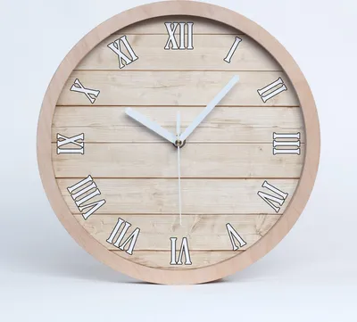Produktbild von Holzuhr 25fi cm wanduhr - weiße Spitzen - Holzuntergrund