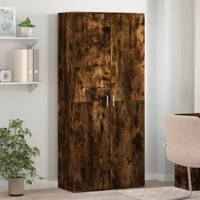 Produktbild von vidaXL Skriňa na topánky z dymového duba 80x39x178 cm odvodený výrobok z dreva