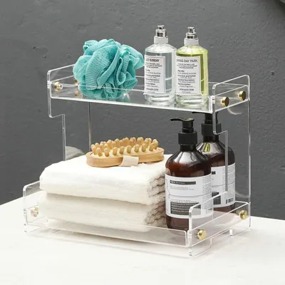 Obrázok produktu pre Organizér na make-up z akrylu, dvojposchodový, vhodný do kúpeľne