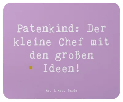 Produktbild von Mr. & Mrs. Panda Mauspad Spruch Patenkind Chef - Lavendeltraum - Geschenk, Familie, Mouse Pad, persönliche Erinnerungen, Freude, computer mousepad, Liebe, Fürsorge, pc