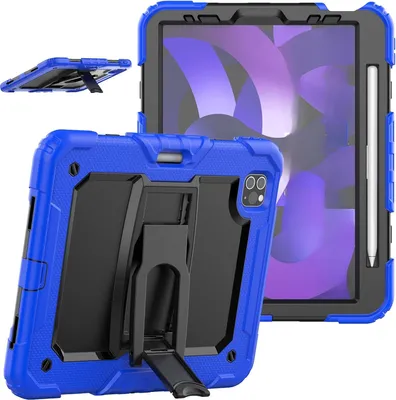 Image de Étui pour iPad Air 5/4/Pro 11" support et stylet bleu