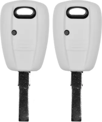 Produktbild von 2x Auto Schlüssel Silikon Schutz Hülle  Weiß kompatibel mit FIAT Panda Brava Bravo Punto Stilo 1 Tasten Funk Fernbedienung