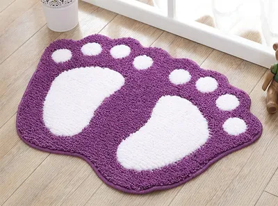 Produktbild von Badezimmer Teppich Tür Fußmatte Badematte, Toilette Badewanne Dusche rutschfeste Matte Wasser Absorbierend Waschbar Langlebig Teppich(Lila, 40cm x 60cm )