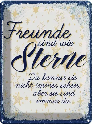 Produktbild von vianmo Blechschild 40x30 cm Freunde wie Sterne sind immer da Spruch Zitat