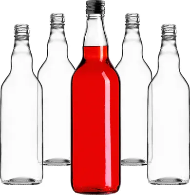 Image de KADAX Bouteilles en verre à remplir, 700ml, 10 pièces, bouteilles de liqueur vides avec bouchon à vis, bouteilles de jus de fruits