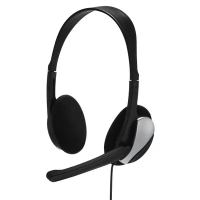 Produktbild von Hama Essential HS 200 Kopfhörer Kabelgebunden Kopfband Anrufe/Musik Schwarz, Silber