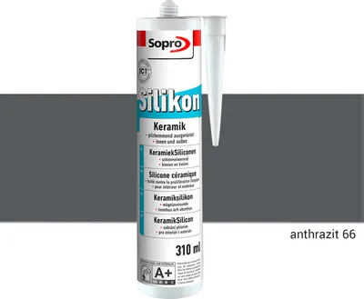Produktbild von Sopro Silikon Keramik Fugen Fliesen 310ml Abdichtung Farbe anthrazit 1 Stück