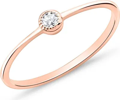 Produktbild von Damenring von JEWLIX aus rosévergoldetem 925er Silber mit Zirkonia