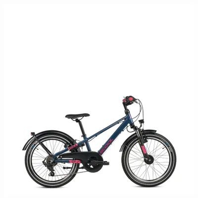 Produktbild von 20 Zoll Kinderfahrrad, 7-Gang, Jungenfahrrad, S’COOL troX pro, ab 6–10 Jahre, 115–135 cm, Dunkelblau/Pink