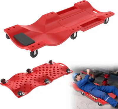 Produktbild von LARS360 KFZ-Montageliege 40 Zoll, 2-in-1 Werkstattrollbrett bis 150 kg, mit 6 beweglichen Rollen, Werkzeugfächern und abnehmbarer Kopfstütze