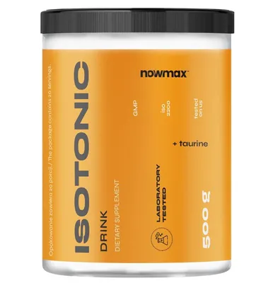 Produktbild von nowmax® Isotonic Drink Zitrone-Limette 500 g – Isotonisches Getränkepulver mit Elektrolyten, Magnesium, Kalium, Vitamin C & B6