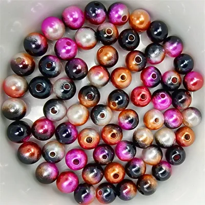 Produktbild von Wachsperlen bunt schimmernd ca. 600 Stück, 4mm, pink, weiß, schwarz