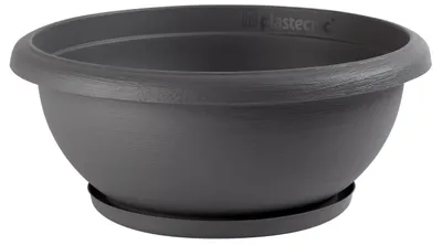 Immagine prodotto di PLASTECNIC S.p.a. Fioriera TERRAE antracite con piattino Ø 35 cm