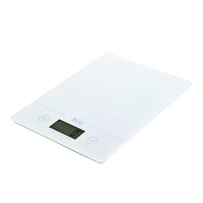 Zdjęcie produktu dla ECG KV 117 SLIM, Elektroniczna waga kuchenna, 5 kg, Biały, Szkło, LCD, 3 V
