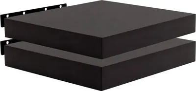Obrázok produktu pre Sada dvoch nástenných políc na knihy | Čierna farba | Rozmery: 30 x 22,9 x 3,8 cm