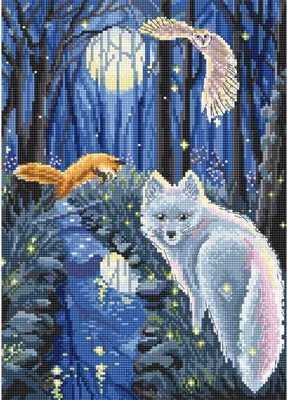 Image de Kit de broderie Letistitch "Midzomernacht", à points comptés, à réaliser soi-même, dimensions : 27 x 19,5 cm