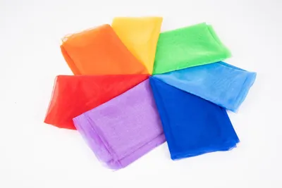 Immagine prodotto di TickiT, teli da gioco in organza arcobaleno - 7 giochi educativi