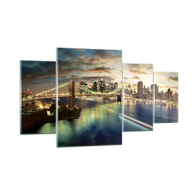 Produktbild von Bilder auf glas - Amerika Architektur New York - 160x90cm - Glasbilder - Wandbilder - Kunstdruck - zum Aufhängen bereit - Wanddekoration aus Glas - Glas Bilder - Wandbild auf Glas - GDL160x90-0226