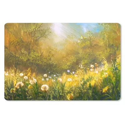 Produktbild von MuchoWow® Schreibtischunterlage Blumen - Sommer - Aquarell 60x40 cm - XXL Mauspad - Großes Mauspad