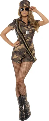 Produktbild von Karneval Damen Kostüm Army Girl Soldatin Camouflage Uniform Gr.36/38