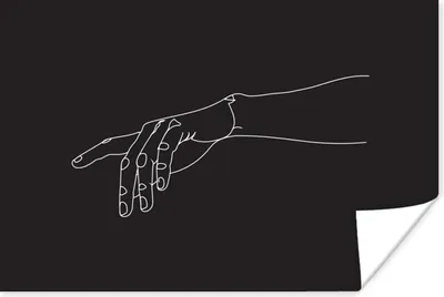 Produktbild von MuchoWow® Poster Hand - Linienkunst - Minimalismus 180x120 cm - Fotoplakat