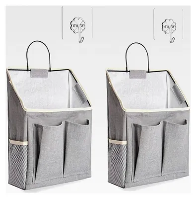 Produktbild von 2 Stück Hängeorganizer, Wandorganizer mit 3 Fächern, wasserfeste Hängetasche für Badezimmer, Schlafzimmer, Küche