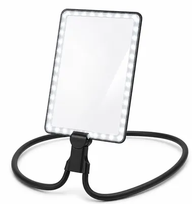 Produktbild von LED Handlupe mit Licht, 5-fach Lupe zum Nähen und Basteln, Lupenleuchte mit 50 LEDs, USB-C wiederaufladbar mit flexiblem Schwanenhals