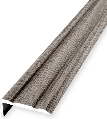 Produktbild von Treppenkantenprofil 10 x 24.5 x 900 mm Treppenkante Winkelleiste Treppenprofil Aluminium eloxiert Geriffelt Selbstklebend Eiche grau Küberit
