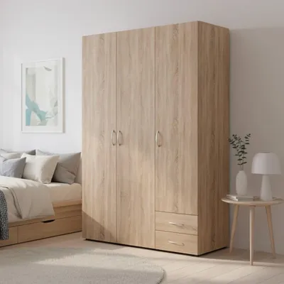 Immagine prodotto di Armadio 3 ante e 2 cassetti rovere sonoma Seba3 120x51,6x177h