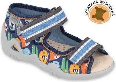 Produktbild von BEFADO Jungen Hausschuhe Sandalen Papi 350P013 Lederinnesohle, Blau 23
