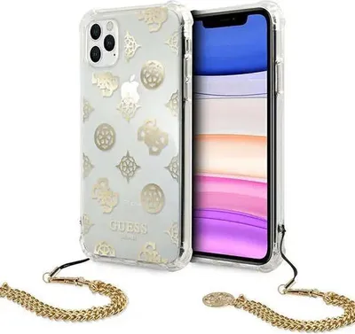 Zdjęcie produktu dla Etui Guess GUHCN58KSPEGO Peony Chain Collection do Apple iPhone 11 Pro, złote
