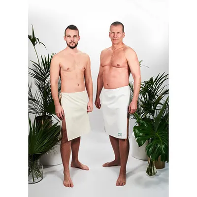 Zdjęcie produktu dla Kilt wiązany męski w 100% naturalna bawełna Yeye Ecru L