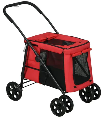 Immagine prodotto di Carrozzina per animali domestici - Passeggino per animali - Trasportino per cani - Trasportino per gatti - Passeggino per passeggiate - Pieghevole - Tessuto Oxford 600D