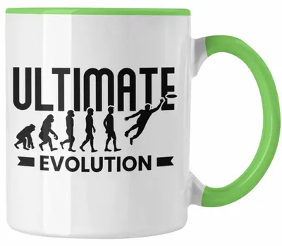 Produktbild von Frisbee Evolution Tasse Geschenk Ultimate Disc Golf Geschenkidee Frisbee-Spieler (Grün)