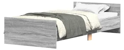 Produktbild von Bettgestell Grau Sonoma 75x190 cm Holzwerkstoff