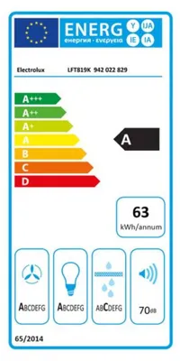 Produktbild von Electrolux LFT819K, 600 m³/h, Abluft/Umluft, A, A, C, 70 dB