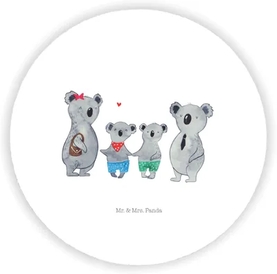 Produktbild von Mr. & Mrs. Panda magnet Koala Familie zwei - Weiß - Geschenk, pinnwand, Kühlschrankmagnet, Koalabär, für fotos, kühlschrank, Muttertag, Zusammen