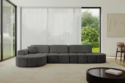 Produktbild von ALTDECOR Ecksofa in L-Form Livo-L2 - 337x173x79,5 Dunkelgrau - Corner Sofa Bett Eckcouch Couch Wohnlandschaft Cauchsofa