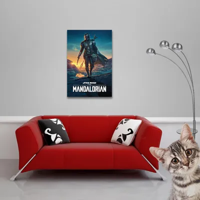 Image de Star Wars - Poster - Le Mandalorien - Nightfall + 1 paquet de tesa Powerstrips® - contenu 20 pièces