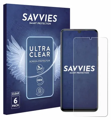 A product box and a screen protector for a smartphone.