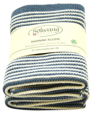 Zdjęcie produktu dla Chusteczki Solwang w paski w kolorze antycznego ciemnoniebieskiego / naturalnym, zestaw 2 sztuk