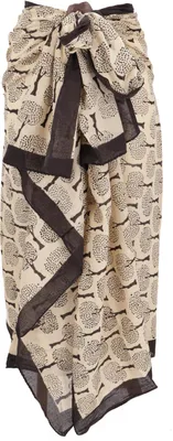 Produktbild von Leichter Pareo Schal, Sarong, Handbedrucktes Baumwolltuch - Farb Kombination 3, Uni, Schwarz, Baumwolle, 180*110 cm, Sarongs & Tücher