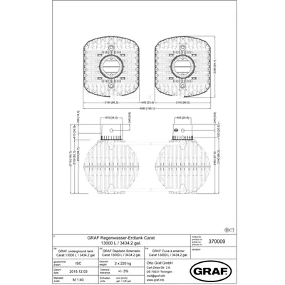 Produktbild von GRAF Regenwasser-Erdtank Carat 13000L Haus Professionell PKW-befahrbar