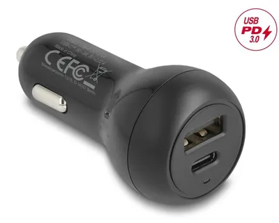 Immagine prodotto di Adattatore di ricarica per auto Delock USB Type-C™ PD 3.0 e USB Type-A da 32 W