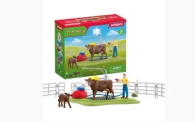 Produktbild von SCHLEICH Farm World Kuh Waschstation Spielset, 29 x 10,9 x 23,1 cm, Modell 42529