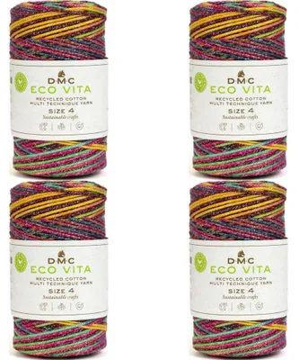 Obrázok produktu pre 4x priadza DMC Eco Vita 4, viacúčelová – recyklovaná bavlna (250 g/200 m), Oeko-Tex (farba 107)